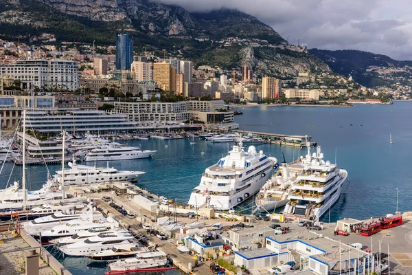 Monacké Knížectví Monako Března 2018 Cityscape Přístav Monte Carlo Letecký — Stock fotografie