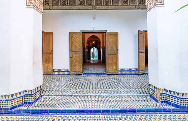 Marrakech Marocco Dicembre 2018 Visita Del Marocco Cortile Palazzo Bahia — Foto Stock