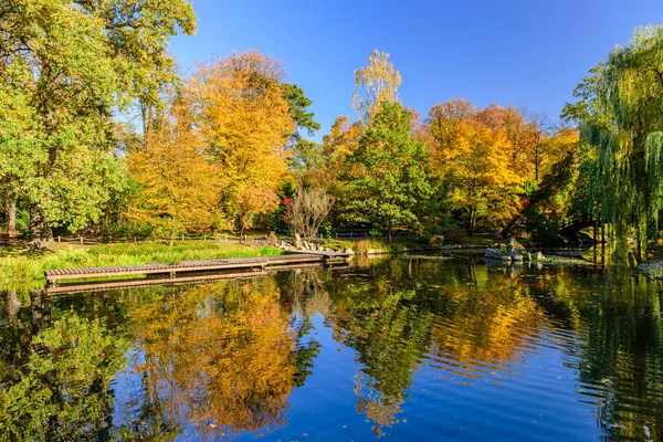 Passeios Turísticos Wroclaw Polônia Jardim Japonês Pitoresco Outono — Fotografia de Stock