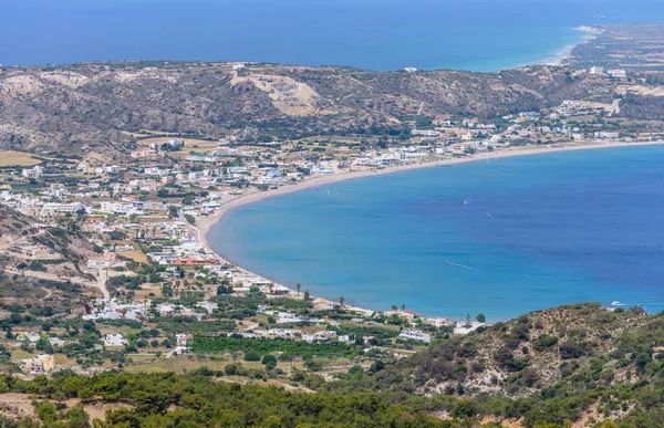 Kefalos köyünün hava manzarası, Kos adası, Dodecanese, Yunanistan