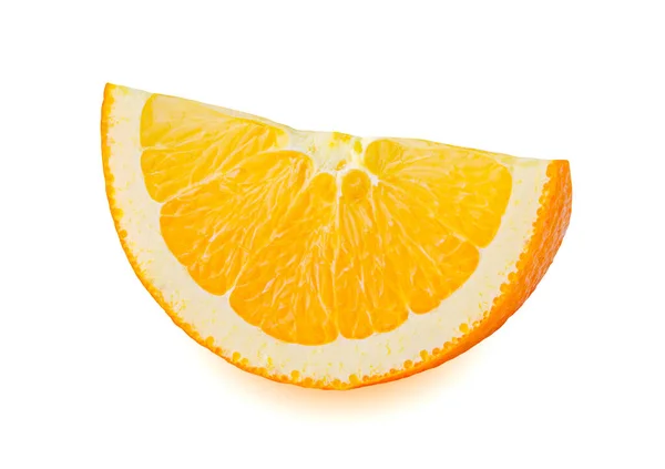 Portakal Dilimi Kesim Turuncu Turunçgil Meyvesi Beyaza Izole Edilmiş Kırpma — Stok fotoğraf