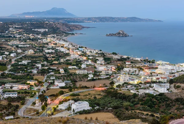 Belle Vue Aérienne Soir Sur Village Kefalos Île Kastri Côte — Photo