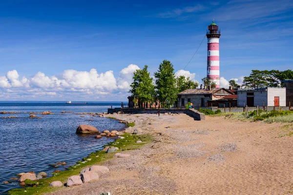 Shepelevsky Deniz Feneri Finlandiya Körfezi Nin Pitoresk Kıyısında Baltık Deniz — Stok fotoğraf