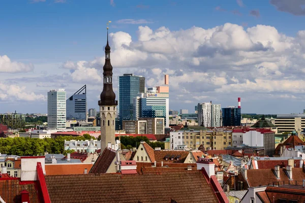 Tallinn Estonia August 2019 Sightseeing Estonia Aerial View Tallinn Old — Stock Photo, Image