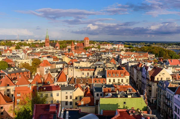 Visite Pologne Paysage Urbain Torun Belle Vue Aérienne Vieille Ville — Photo