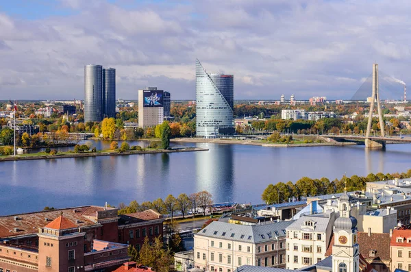 Riga Letonia Octubre 2019 Turismo Letonia Hermosa Vista Aérea Del — Foto de Stock