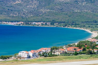 Yunanistan 'ın Samos adasının pitoresk kıyı şeridi