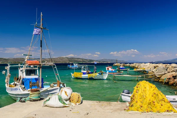 Ostrov Samos Řecko Května 2017 Malebný Přístav Rybářskými Loděmi — Stock fotografie