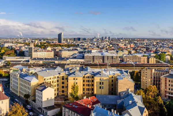 Riga Lettland Oktober 2019 Sevärdheter Lettland Vacker Antenn Utsikt Över — Stockfoto