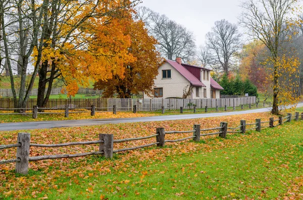 拉脱维亚农村 拉脱维亚Sigulda Gauja国家公园美丽的秋天风景 — 图库照片