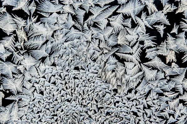 Ice Shiny Bright Frosty Patterns Window — Stock Photo, Image