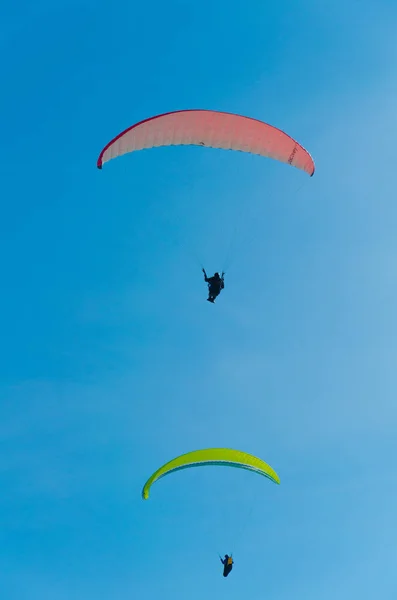 Parapentes Volant Dans Ciel Bleu Jour — Photo