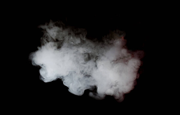 cloud of White smoke on black background 