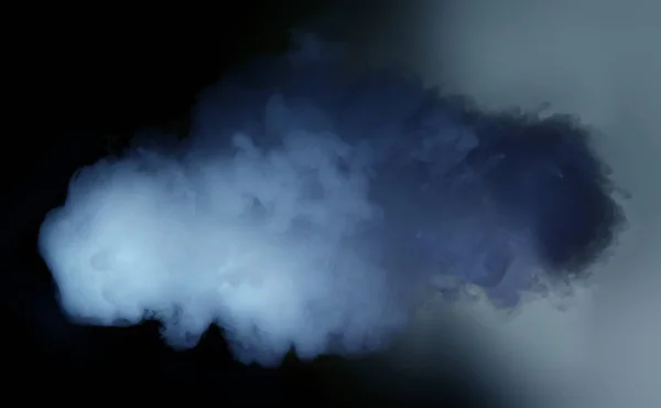 Siyah arkaplanda beyaz duman bulutu 