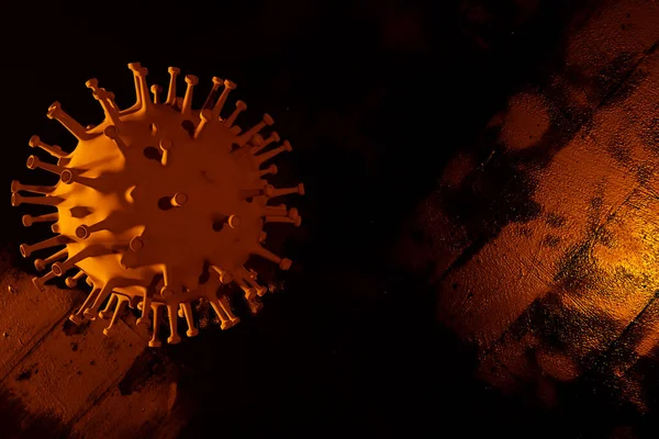 Rendering Corona Virus Covid Pandemic Orange — Foto de Stock