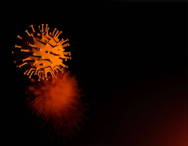 Rendering Corona Virus Covid Pandemic Orange — Stockfoto