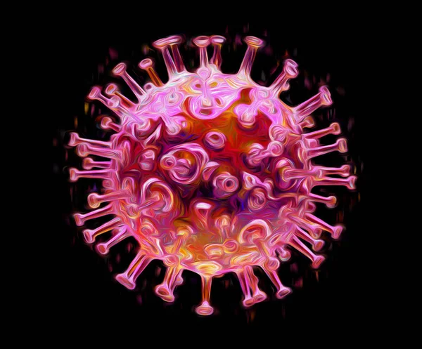 Digital Render Coronavirus Pandemic Purple — Stockfoto
