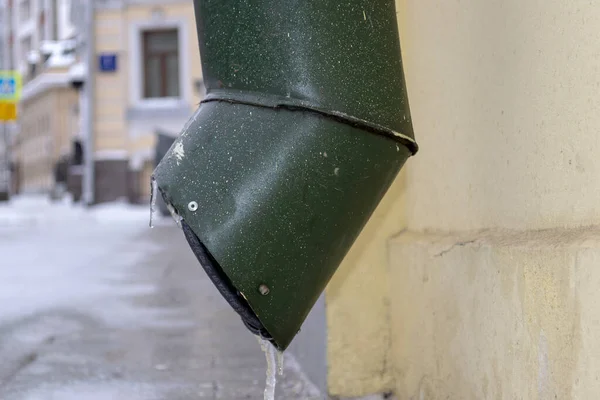 Frozen Water Pipe with Ice