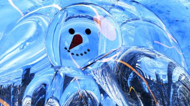 3B Görüntü Buzda Kardan Adam Hazırlama