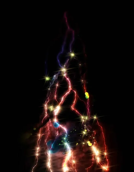 Digital Rendering Christmas Lightning Strike Electric Background — Stock Photo, Image