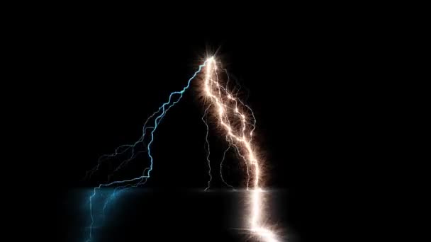 Digital Rendering Lighting Strike Electric Energy Video — Stockvideo