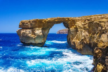 Gozo, Malta - Güzel Azure Penceresi, Gozo adasının doğal bir kemeri ve ünlü simgesi.