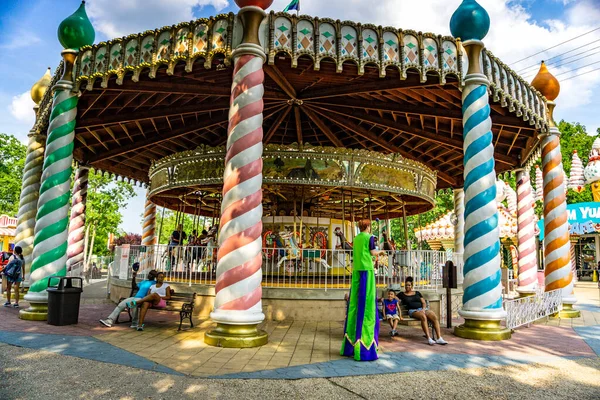 Jackson Township Juni 2016 Gäste Amüsieren Sich Six Flags Great — Stockfoto