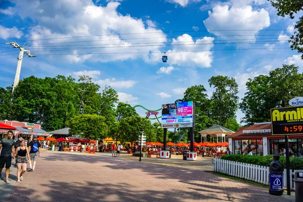 Jackson Township Juni 2016 Gäste Amüsieren Sich Six Flags Great — Stockfoto