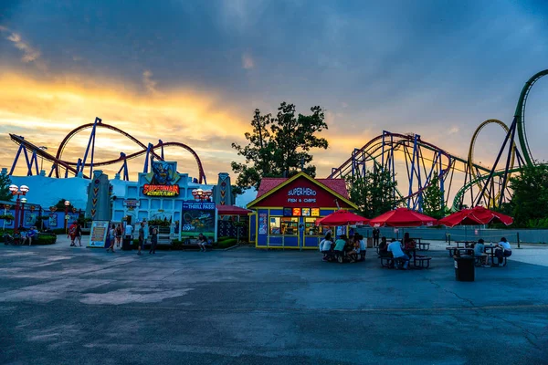 Jackson Township New Jersey Usa Widok Park Rozrywki Six Flags — Zdjęcie stockowe