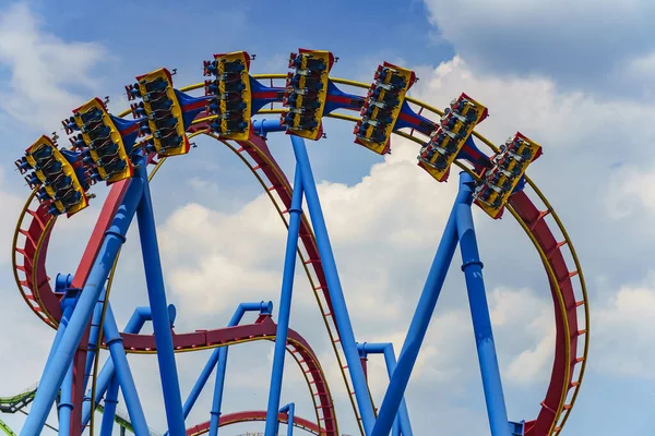 Superman Roller Coaster Six Flags Great Adventure Famous Amusement Park — Stock Photo, Image