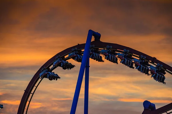 Los Huéspedes Divierten Montaña Rusa Superman Six Flags Great Adventure —  Fotos de Stock