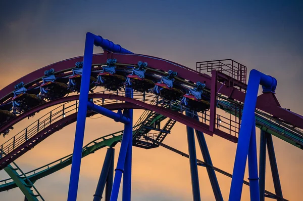 Gäste Amüsieren Sich Auf Der Achterbahn Superman Six Flags Great — Stockfoto