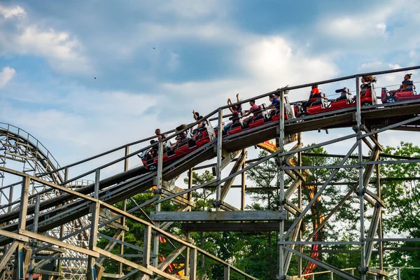 Toro One Fastest Tallest Wooden Runs Earth Looks Classic Coaster — Stock Photo, Image