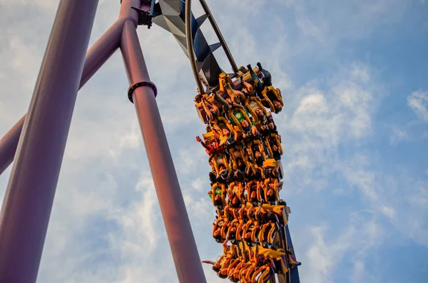 Gäste Genießen Die Bizarro Achterbahnfahrt Six Flags Great Adventure Jackson — Stockfoto