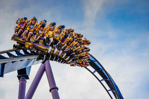 Gäste Genießen Die Bizarro Achterbahnfahrt Six Flags Great Adventure Jackson — Stockfoto