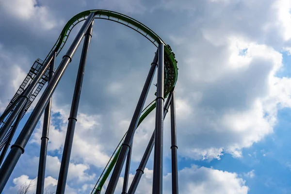 Green Lantern Steel Stand Roller Coaster Located Six Flags Great — Stock Photo, Image