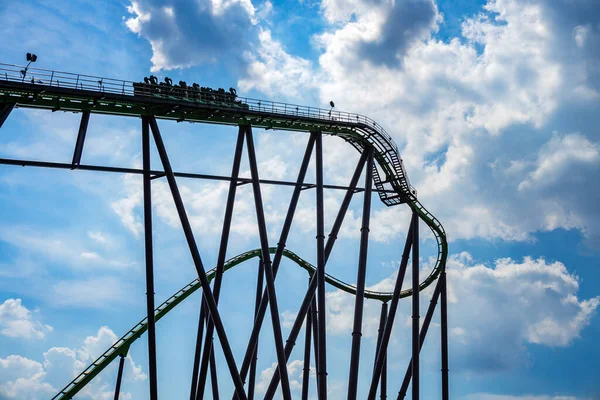 Green Lantern Steel Stand Roller Coaster Located Six Flags Great — Stock Photo, Image