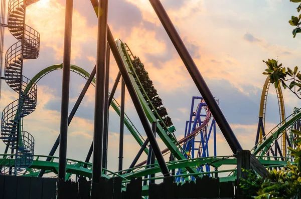 Green Lantern Steel Stand Roller Coaster Located Six Flags Great — Stock Photo, Image