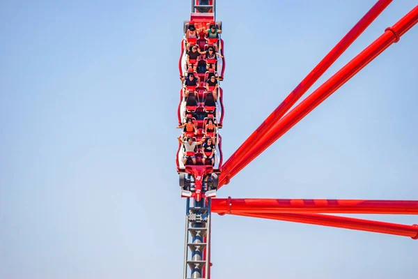 Schöne Aussicht Vom Neuesten Freizeitpark Europas Ferrari Land Teil Von — Stockfoto