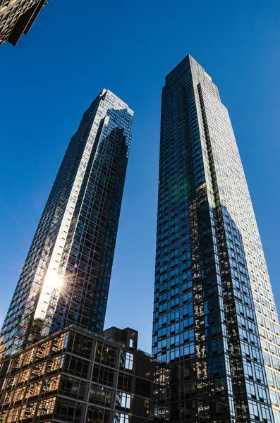 Міський Панорамний Вид Висотних Сучасних Будівель Хмарочосів Нью Йорку Сша — стокове фото