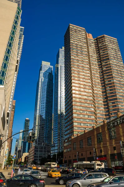 Urban Panoramic View Igh Rising Modern Buildings Skyscrapers New York — Stock Photo, Image