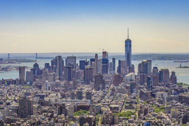 New York şehir binalarının ve gökdelenlerin panoramik hava manzarası