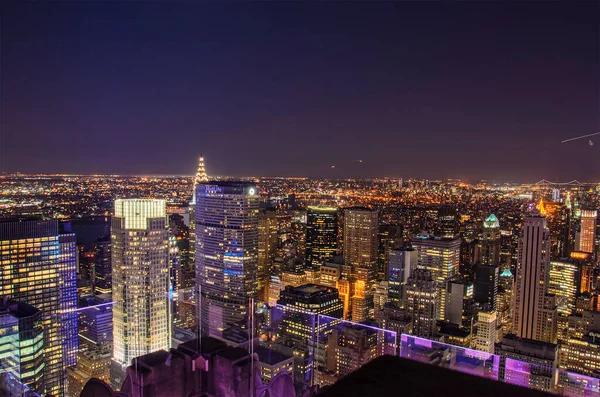 Panoramisch Uitzicht Vanuit Lucht New York City Buildings Skyscrapers — Stockfoto