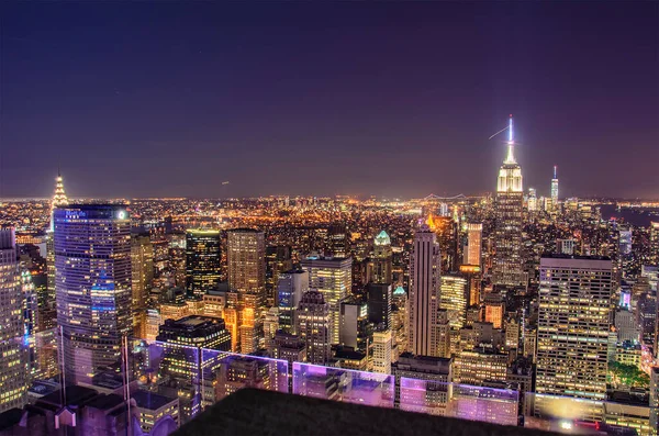 Panoramisch Uitzicht Vanuit Lucht New York City Buildings Skyscrapers — Stockfoto