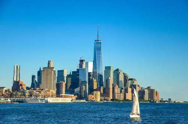 Panoramisch Uitzicht New York City Gebouwen Wolkenkrabbers — Stockfoto