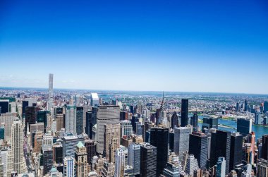 New York şehir binaları üzerinde havadan panoramik manzara