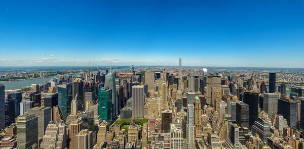 Panoramautsikt Över New York City Buildings Och Skyskrapor — Stockfoto