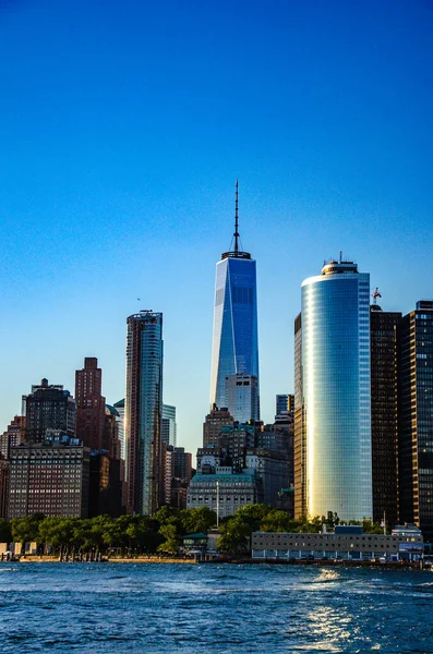 Panoramisch Uitzicht New York City Gebouwen Wolkenkrabbers — Stockfoto