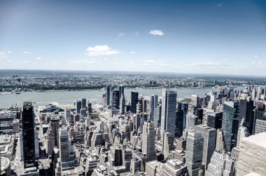 New York şehir binalarının ve gökdelenlerin panoramik hava manzarası