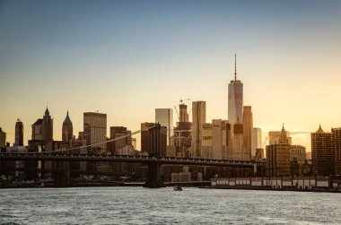New York şehir binalarının ve gökdelenlerin panoramik manzarası
